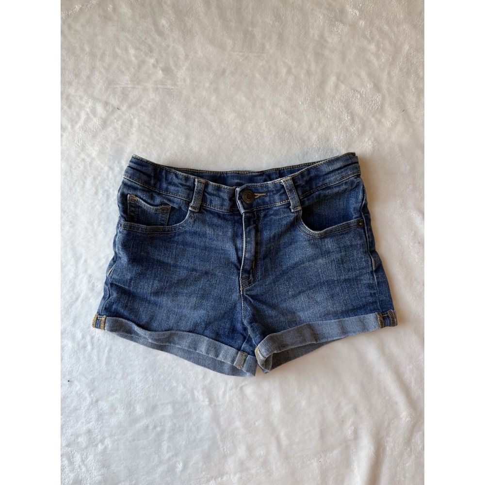 Crazy 8 Girls High Rise Cuff Jean Denim Shorts Size 10 Adjustable Size‎ Belt